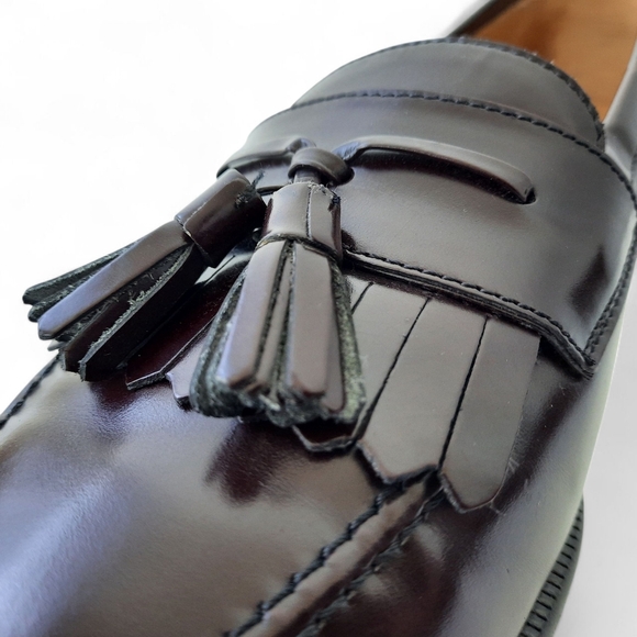 MEZLAN Kiltie Tassel Handcrafted Santander Loafer Calfskin Leather High Shine 8 - Picture 4 of 13